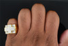 Diamond Pinky Ring Cross Design Mens 10K Yellow Gold Round Cut Pave 1/2 Tcw.