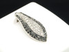 Ladies 10K White Gold Designer Black Diamond Pendant Charm For Necklace .48 Ct.