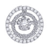 Diamond Dancing Twinkle Pendant Ladies 10K White Gold Round Charm 0.17 Ct.