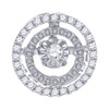 Diamond Dancing Twinkle Pendant Ladies 10K White Gold Round Charm 0.17 Ct.