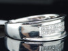 Diamond Princess Cut 2 Row Wedding Band Mens 14K White Gold Ring 0.60 Tcw.