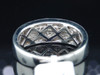 Diamond Princess Cut 2 Row Wedding Band Mens 14K White Gold Ring 0.60 Tcw.