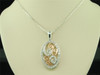 Ladies .925 Sterling Silver Designer Oval Diamond Pendant Charm For Necklace