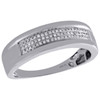 Sterling Silver & Genuine Round Diamond Wedding Band 7mm Mens Pave Ring 1/7  CT.