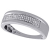 Sterling Silver & Genuine Round Diamond Wedding Band 7mm Mens Pave Ring 1/7  CT.