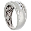 Diamond Wedding Band 10K White Gold Round Cut 0.78 Ct Men's Caged Back Ring