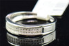 Mens Sterling Silver Diamond Engagement Wedding Band 2 Row Pave Ring 0.15 Ct.