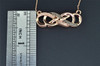 10K Rose Gold Brown Diamond Double Infinity Pendant Fancy Charm Necklace 1/8 CT.