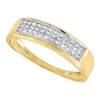 10K Yellow Gold Mens Pave Round Diamond Wedding Band Anniversary Ring 0.16 Ct.