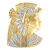 10K Yellow Gold Diamond 3D Egyptian Nefertiti Pinky Statement Ring Band 0.40 Ct.