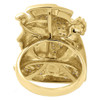 10K Yellow Gold Diamond 3D Egyptian Nefertiti Pinky Statement Ring Band 0.40 Ct.
