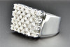 Diamond Statement Pinky Ring 10K White Gold Big Round Cut Mens Band 2 Ct