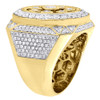 10K Yellow Gold Diamond Pinky Ring Mens Round Fashion Bezel Pave Band 3.15 Tcw.