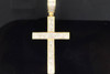 10K Yellow Gold Real White Pave Diamond Jesus Mini Cross Pendant Charm 0.62 ct.