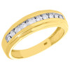 10K Yellow Gold Diamond Wedding Band Mens Channel Set 7mm Engagement Ring .30 Ct