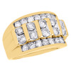 10K Yellow Gold Channel Set Diamond Wedding Band Mens 17mm Fancy Pinky Ring 3 CT