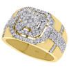 10K Yellow Gold Genuine Diamond Pinky Ring Octagon Halo Frame Cluster Band 2 Ct.