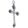 10k White Gold Brown Diamond Cross Pendant  Religious Necklace 0.32 CT.