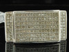 Diamond Pinky Ring 10K White Gold Mens Square Face Pave Statement Band 0.50 Ct.