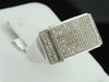 Diamond Pinky Ring 10K White Gold Mens Square Face Pave Statement Band 0.50 Ct.