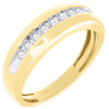 Diamond Wedding Band Mens 10K Yellow Gold Round Cut Engagement Ring 1/4 Ct.