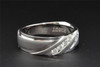 Diamond Wedding Band 10K White Gold Round Cut Mens Ring 0.25 Ct Brushed Finish