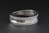 Diamond Wedding Band 10K White Gold Round Cut Mens Ring 0.27 Ct Textured Finish