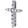 Diamond Cross Fashion Pendant Ladies 10K White Gold Round Charm 0.33 Tcw.