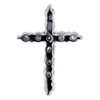 Diamond Cross Fashion Pendant Ladies 10K White Gold Round Charm 0.33 Tcw.