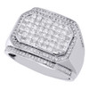 14K White Gold Princess Cut Diamond Pinky Ring Band 18mm Invisible Set  1.75 Ct.