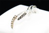 Ladies 14K White Gold Black & Brown Diamond Designer Ribbon Pendant Charm .25 ct