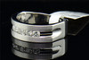 Mens 10K White Gold 5 Stone Diamond Engagement Ring Wedding Band Brushed .53 Ct.