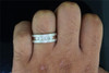 Mens 10K White Gold 5 Stone Diamond Engagement Ring Wedding Band Brushed .53 Ct.
