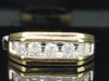 Diamond Wedding Band Engagement Ring Mens 10K Yellow Gold Round Cut 7 Stone 1 Ct