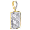 10K Yellow Gold Diamond Rectangle Pillow Medallion Pendant Mens Charm 2.05 Ct.
