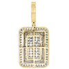 10K Yellow Gold Diamond Rectangle Pillow Medallion Pendant Mens Charm 2.05 Ct.