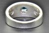 Blue Solitaire Diamond Wedding Band .925 Sterling Silver Round Cut Ring 0.50 Ct