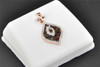 Red Diamond Pendant Leaf Shape Designer Charm 10K Pink Rose Gold 0.35 CT