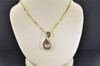 Infinity Brown and White Diamond Pendant Twist 10K Yellow Gold 0.51 CT Charm