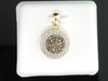 10K LADIES YELLOW GOLD Champagne BROWN DIAMOND CIRCLE PENDANT CHARM FOR NECKLACE