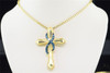Ladies Sterling Silver Blue Diamond Jesus Cross Infinity Pendant Charm .27 Ct