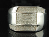Mens 10k White Gold Designer Diamond Pinky Ring .35 ct. Engagement Wedding Band