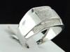 Mens 10k White Gold Designer Diamond Pinky Ring .35 ct. Engagement Wedding Band