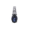 Diamond Pendant Created Oval Blue Sapphire 10k White Gold 0.94 CT.
