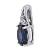 Diamond Pendant Created Oval Blue Sapphire 10k White Gold 0.94 CT.