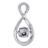 10K White Gold Dancing Diamond Infinity Pendant Ladies Necklace 0.17 CT.