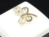 Ladies 10K Yellow Gold Brown Diamond Butterfly Pendant Charm For Necklace .28 Ct