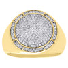 10K Yellow Gold Mens Round Diamond Statement Pinky Ring 18mm Domed Top 0.53 Ct.