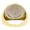 10K Yellow Gold Mens Round Diamond Statement Pinky Ring 18mm Domed Top 0.53 Ct.