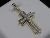 Diamond Cross Pendant Ladies 10K Yellow Gold Round Cut Fashion Charm 0.24 Tcw.